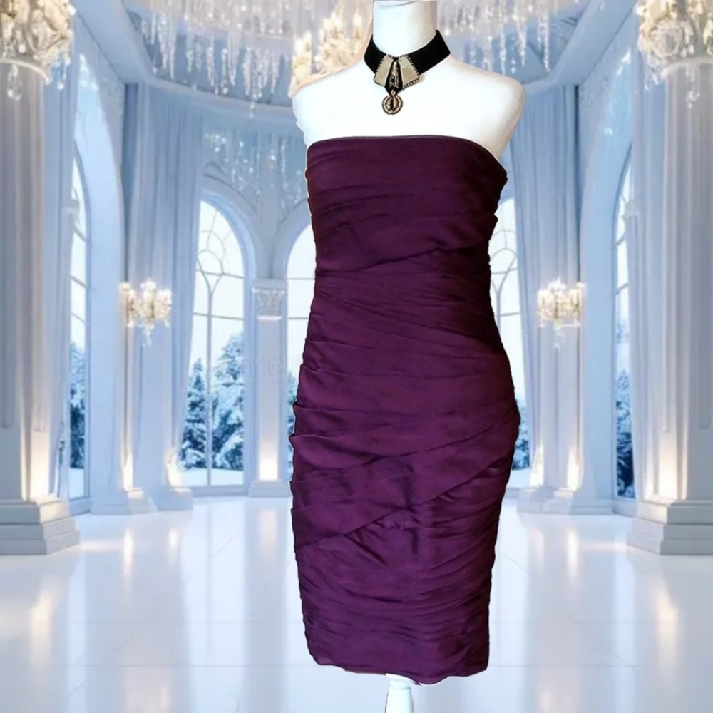 💘 ML Monique Lhullier purple cocktail dress size 8